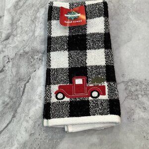 December Home Little Red Truck Christmas Kitchen Hand Towel‎ Gift 16x25 Cotton